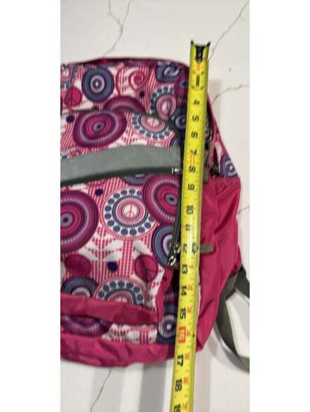 L.L.Bean Pink Peace Sign Backpack - Picture 2 of 9